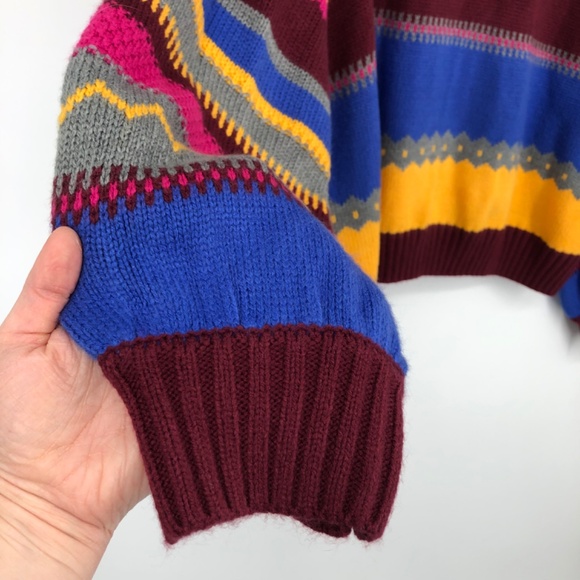 Lane Bryant Womens Sweater Size 22/24 Multicolor Mixed Knit Fair Isle Relaxed - Picture 4 of 14